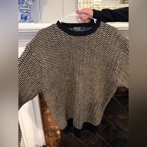 Ralph Lauren Black and Tan Sweater